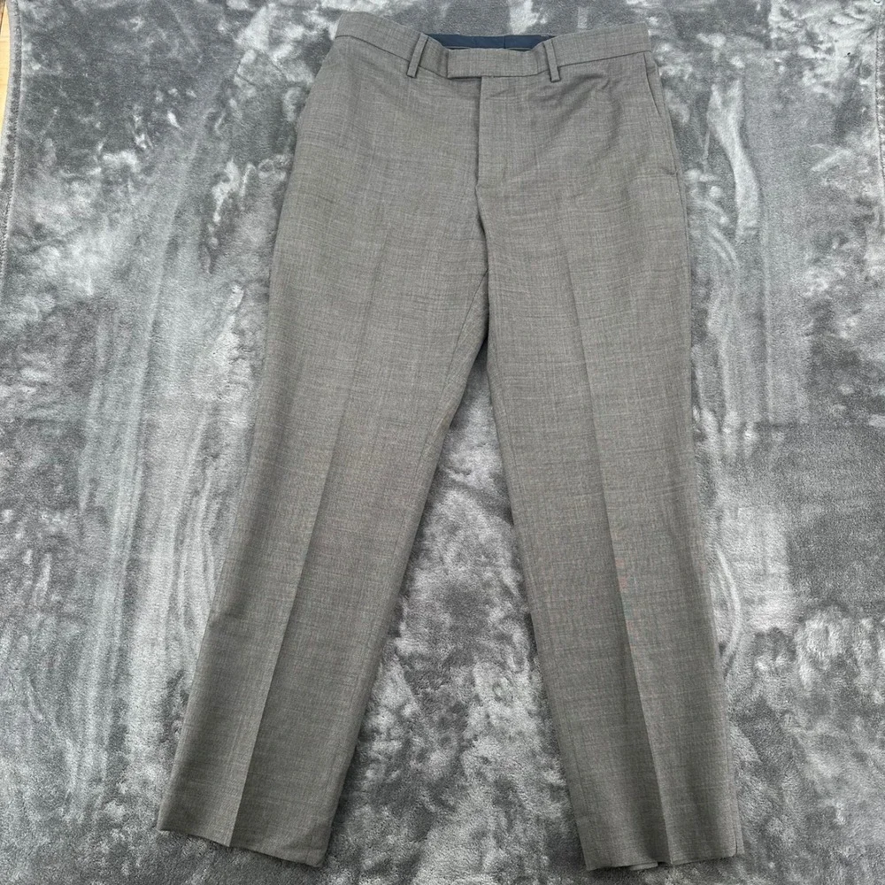 Banana Republic Mens Slim Fit Grey Sharkskin Dress Pants 33x30 Trousers 761